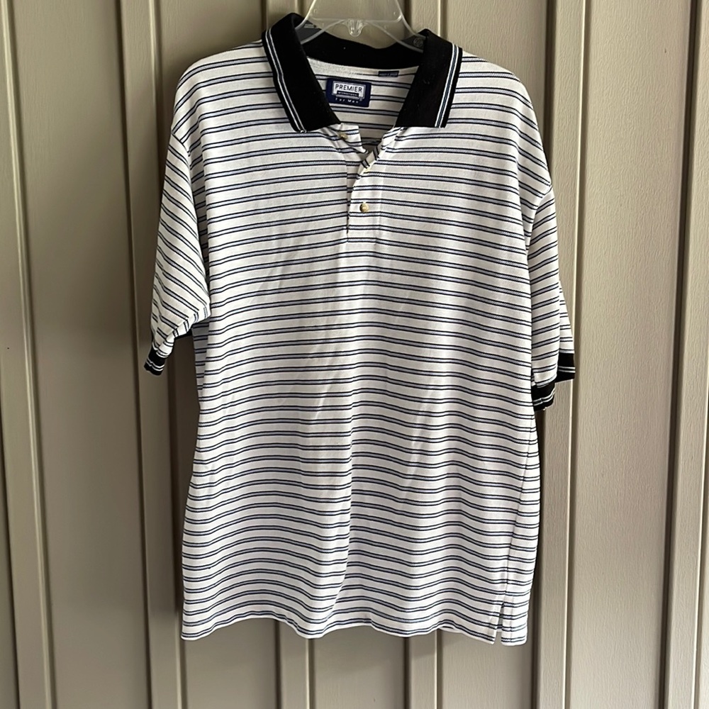 Premier International for Men Striped Short Sleeve Polo size Medium